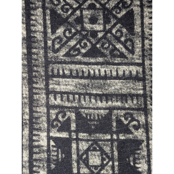 Lucky Brand Top Large Blue‎ Silver Print Scoop Neck 3/4 Sleeve Blouse - Picture 5 of 9